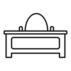 Sticker - Desktop space organization icon, outline style