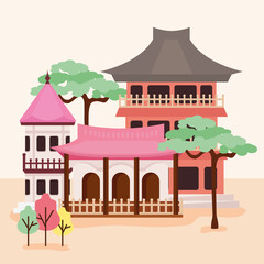 Wall Mural - asian architecture street