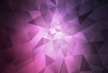 Dark Pink vector polygon abstract layout.