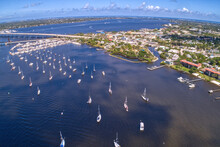 Aerial View Of Stuart, Small City In Southern Florida