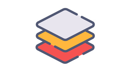 Wall Mural - layer design arrange single isolated icon with flat dash or dashed style