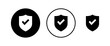 © Oliviart - Shield check mark logo icons set. Protection approve sign. Safe icon vector