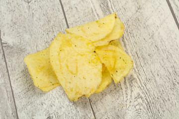 Wall Mural - Natural potato salted chips heap