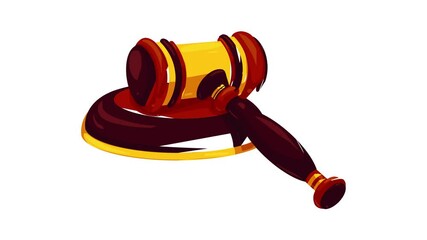 Wall Mural - Judge gavel icon animation