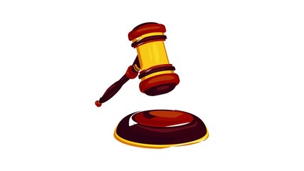 Sticker - Wood judge hammer icon animation