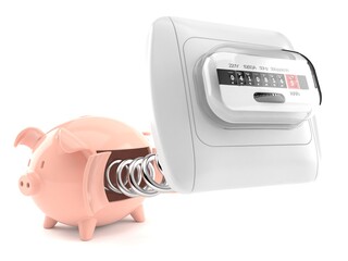 Poster - Electricity measure with piggy bank