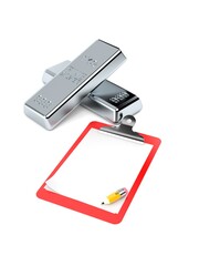 Sticker - Silver ingot with blank clipboard