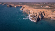 Atlantic Beaches And Cliffs Of Algarve, Portugal On A Sunny Summer Day