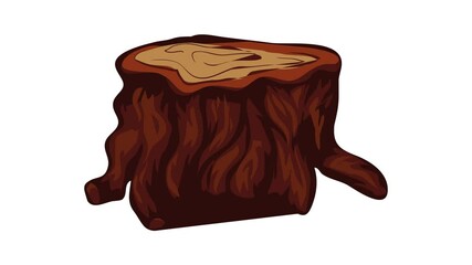 Poster - Brown tree stump icon animation