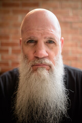 Sticker - Portrait of mature man with long gray beard