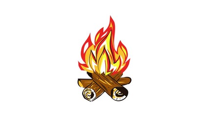 Sticker - Hiking campfire icon animation