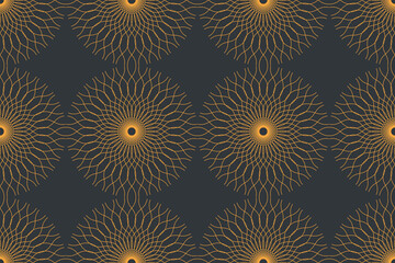 Wall Mural - seamless abstract background pattern made with curvy lines forming circles in sun abstraction. decor