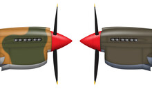 P-40 Noses Side View, Space To Apply Text On