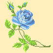 vector art embroidery blue rose