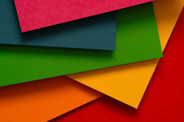 Wall Mural - Multicolored set of paper. Abstract geometry composition background.