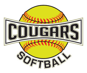 Wall Mural - cougars softball graphic is a sports design which includes a softball and text and is perfect for yo