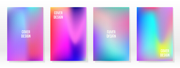 Wall Mural - Minimal Poster. Pastel Soft. Rainbow Gradient Set