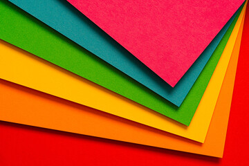 Wall Mural - Multicolored set of paper. Abstract geometry composition background.