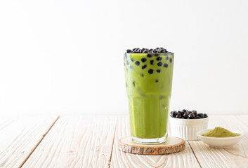 Poster - green tea latte with bubble