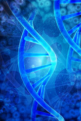 Sticker - 3d render of dna structure, abstract background