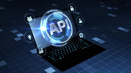 API - Application Programming Interface. Software development tool. Business, modern technology, internet and networking concept.