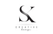 SK s k letter design logo logotype concept with serif font and elegant style vector illustration.