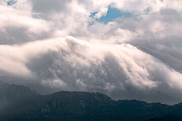 Sticker - clouds in the mountains