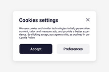 Cookies Settings Popup Template. Isolated Cookie Preferences Card On White Background. Editable UI Element. Allow Or Accept All Cookies Pop-ups. Web Interface Vector Design Illustration.