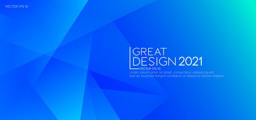 Wall Mural - modern blue corporate background with triangles gradient geometric shapes. abstract banner design te