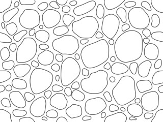 River gravels seamless pattern. Rock debris deposition symbol.   