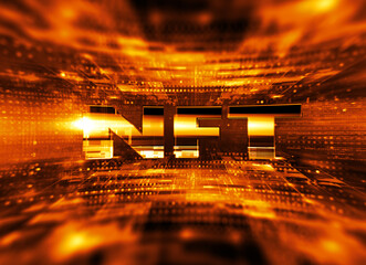 Wall Mural - crypto currency. abstract effect. future tech. nft non-fungible token. .digital cryptoart. shine gri