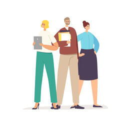 Wall Mural - best employees team holding documents in hands posing, business success, leadership, professionalism