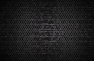 Wall Mural - dark widescreen background with squares with different transparencies. modern black geometric design