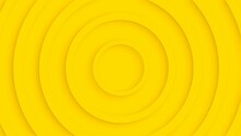 Abstract Yellow Circles With Soft Dymanic Shadow. 3d Clean Embossed Background. Pure Basic Animated Cover For Business Presentation. Universal Elegant Minimal Loop.