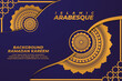 islamic arabesque background ramadan kareem ornament purple gold