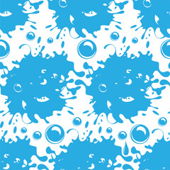 Wall Mural - Water. Splash, splash. Seamless pattern. Vector image.