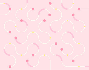 Wall Mural - Pink soft colored pattern background. A thin curve is meandering. Simple pattern design template.