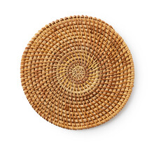Round Woven Placemats On A White Background