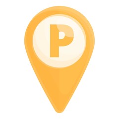 Paid parking location icon. Cartoon of Paid parking location vector icon for web design isolated on white background