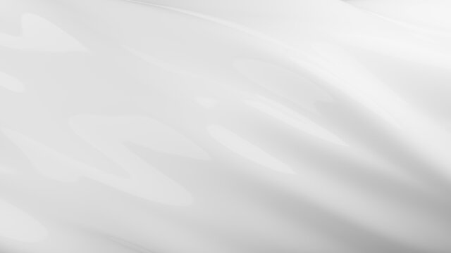 3D Rendering of glossy white smooth surface in wavy form. For luxury, cosmetic product background