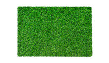 Artificial Green Carpet Grass Isolated On White Background. Top View