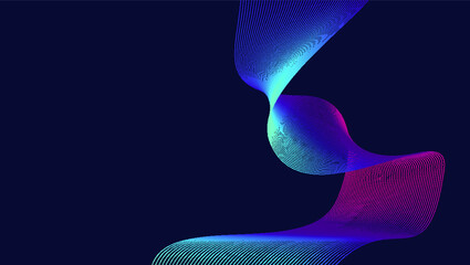 Wall Mural - colorful twisted wave rays internet technology abstract vector background