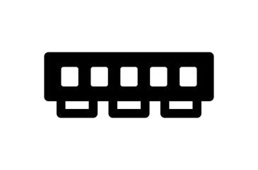 RAM, random access memory icon. Vector, sign, symbol and logo illustration.