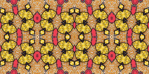 Colorful African fabric – Seamless pattern, cotton, photo