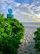 Amazing breathtaking beautiful sunrise sunset twilight dusk dawn hour at tropical paradise beach in Miami South Beach, Florida with picturesque nature, landscape and seascape scenery dream destination