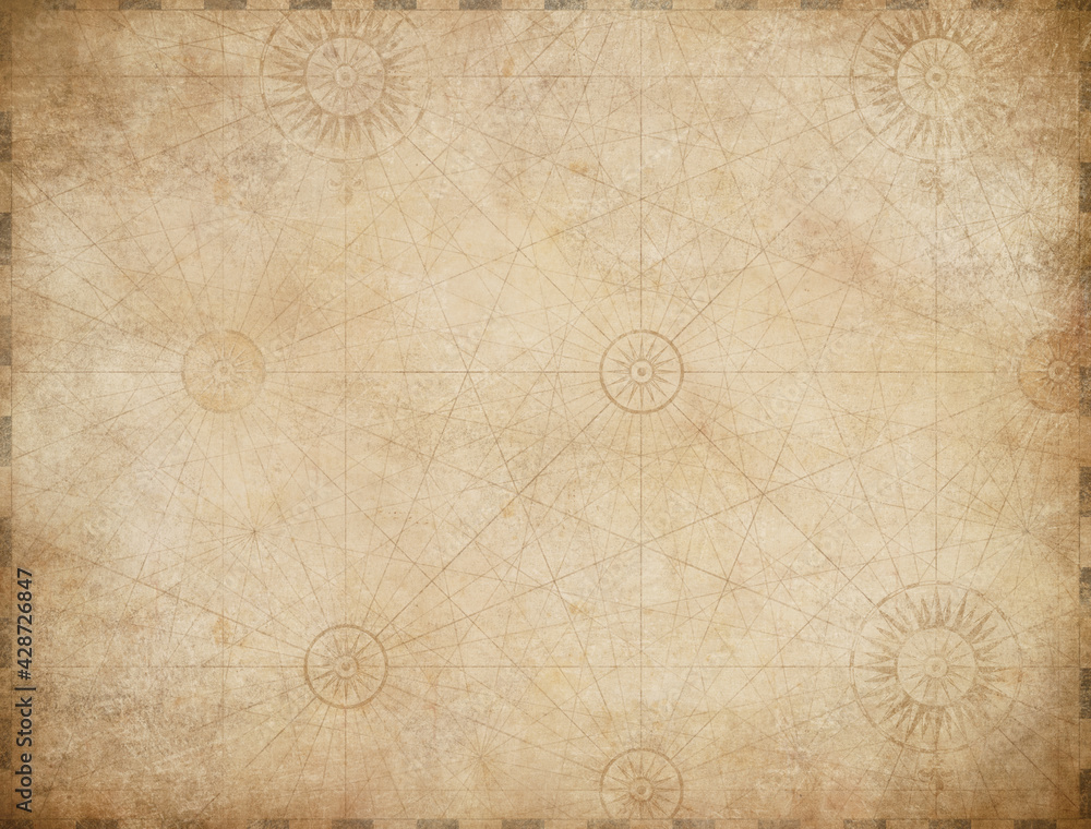 old nautical pirates treasure map background Stock Illustration | Adobe ...