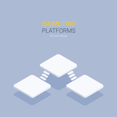 isometric vector illustration on gray background, isometric platforms for creating design projects and infographic templates