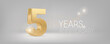 © kora_ra_123 - 5 years anniversary vector icon, logo. Isolated graphic design with 3D number for 5th anniversary