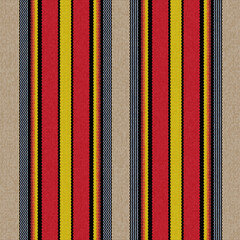 Wall Mural - Abstract seamless textile pattern with red and yellow lines.
