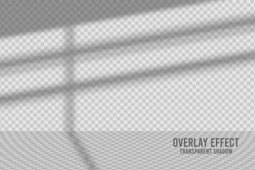 Leinwandbilder - Shadow overlay effect. Transparent overlay shadow from the window and jalousie at wall and floor. Realistic soft light effect of shadows and natural lightning on transparent background. Vector.